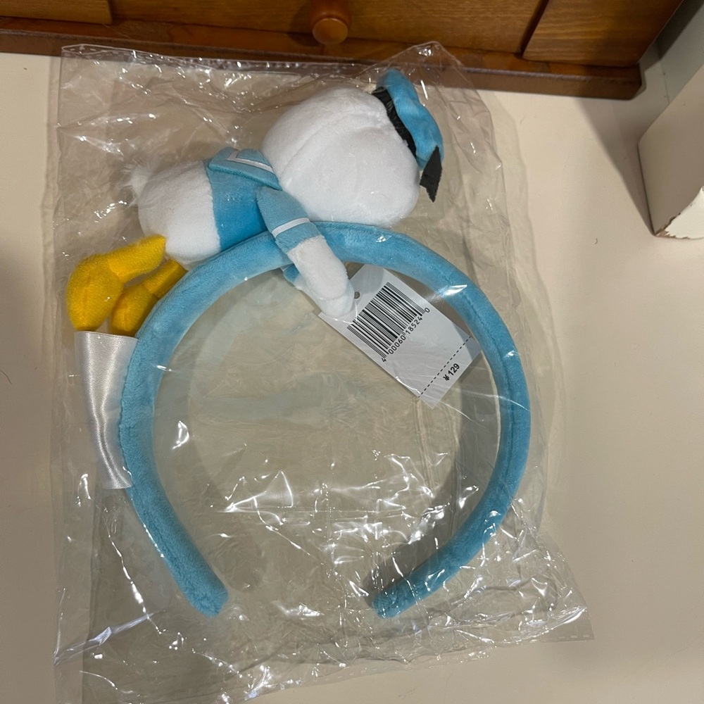 NWT Disney Sleeping Donald Duck Plush Mouse Ears Headband - Blue and Yellow - Picture 2 of 2